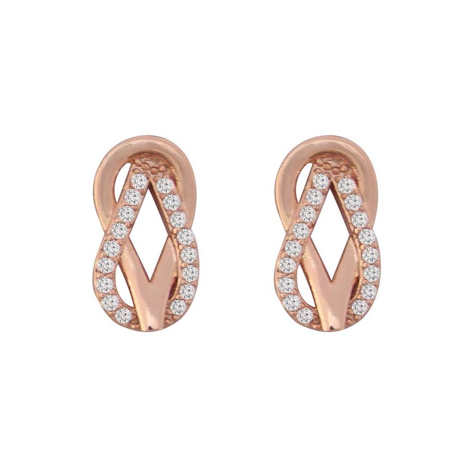 Jewellery Tipperary Crystal | Rose Double Swirl Earrings