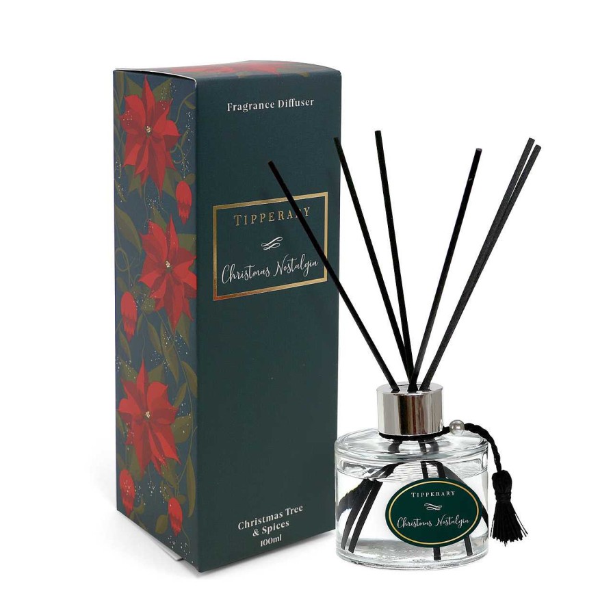 Homeware Tipperary Crystal Diffusers | Poinsettia Diffuser - Christmas Nostalgia