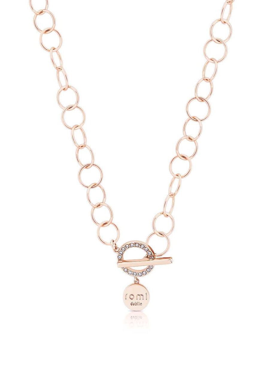 Jewellery Romi Dublin | Romi Rose Gold Circle Chain Necklace