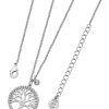 Jewellery Tipperary Crystal | Sterling Silver Tree Of Life Necklace & Cz Circumference