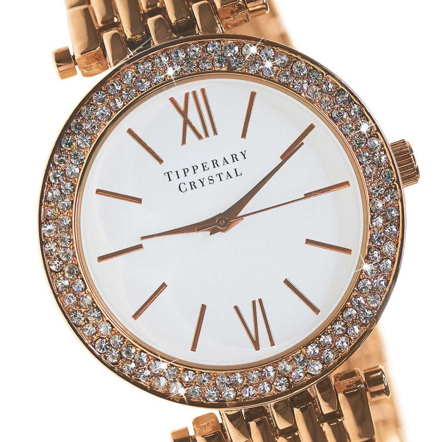 Jewellery Tipperary Crystal | Tempo Rose Gold Watch