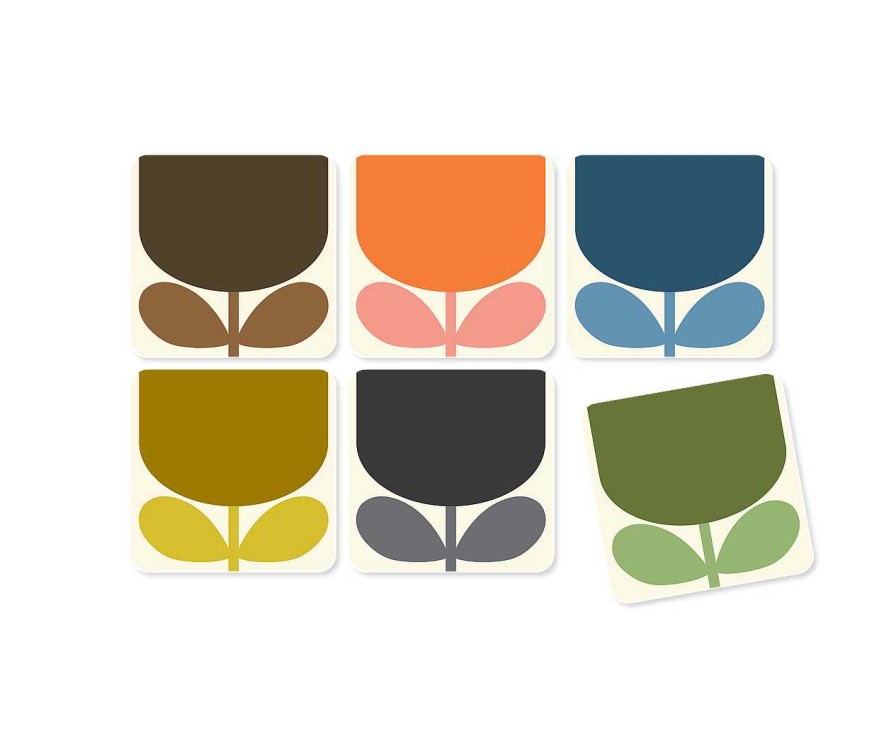 Homeware Orla Kiely Water Bottles | Orla Kiely Set 6 Coasters Block Flower