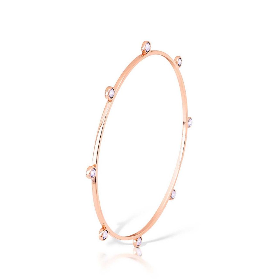 Jewellery Romi Dublin | Romi Rose Gold Purple Stone - Bangle