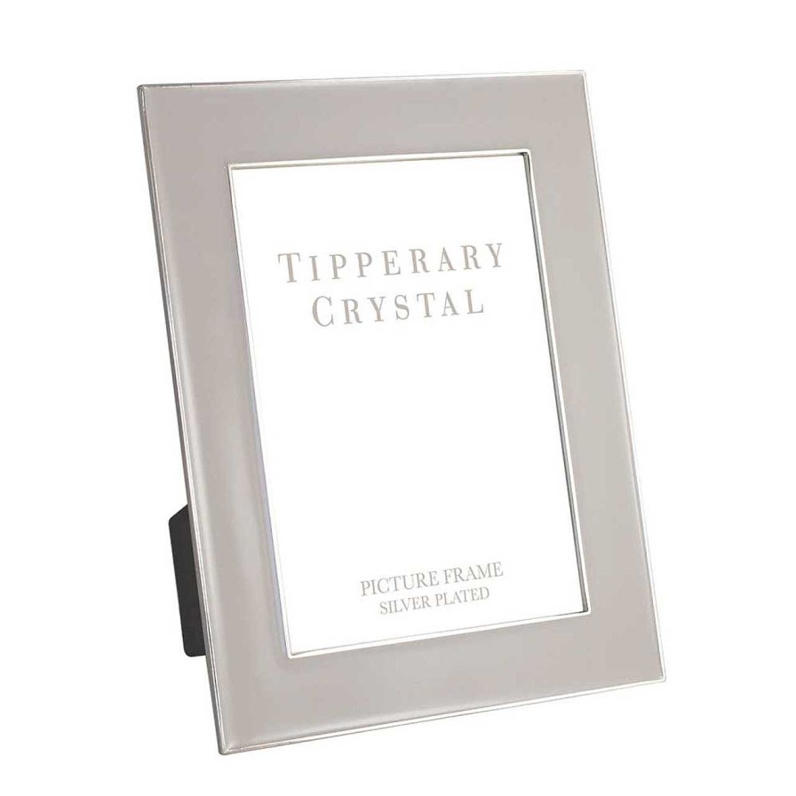 Homeware Tipperary Crystal Photo Frames | Grey Enamel Frame With Silver Edging 5 Inch X 7 Inch