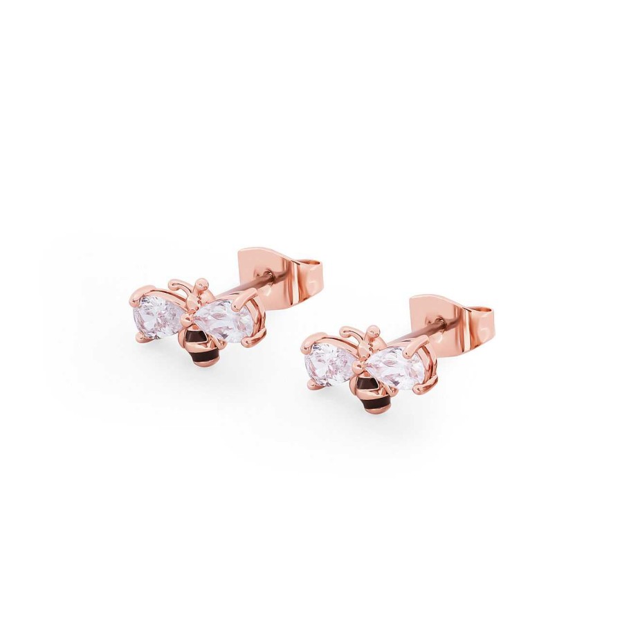 Jewellery Bees | Bee Rose Gold Ball Stud Earrings