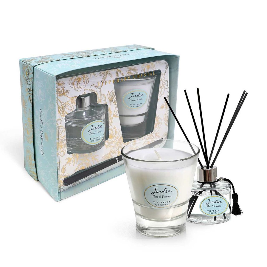 Homeware Tipperary Crystal Candles | Jardin Pear & Freesia Candle & Diffuser Gift Set