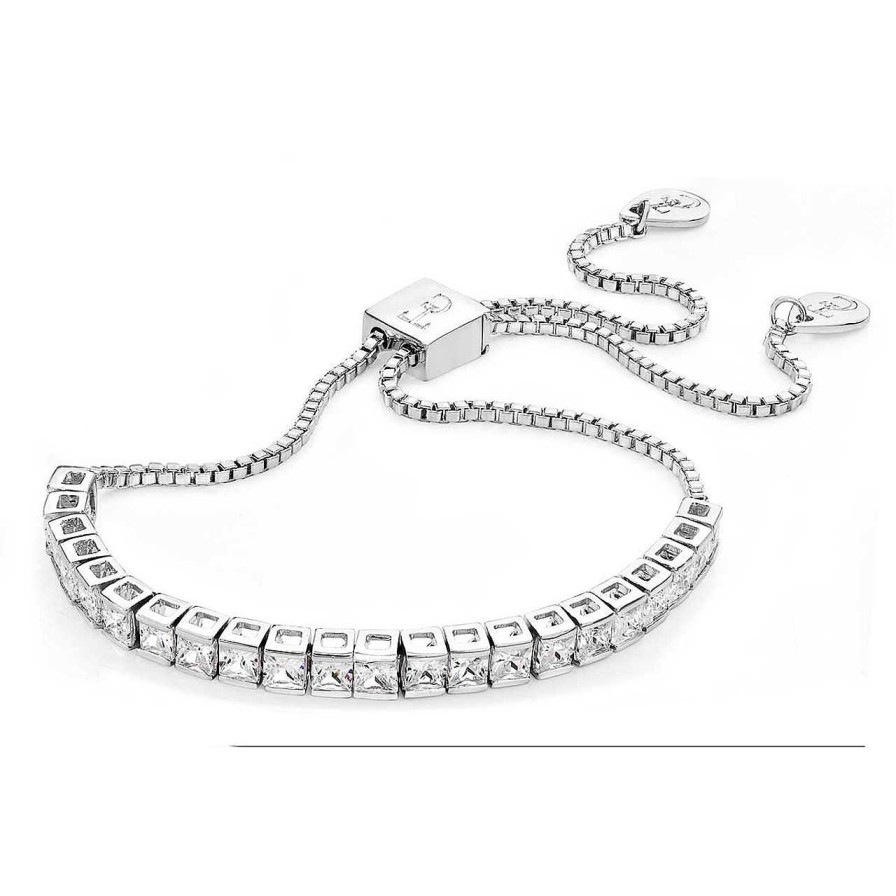 Jewellery Tipperary Crystal | Square Tennis Bolo Bracelet Silver